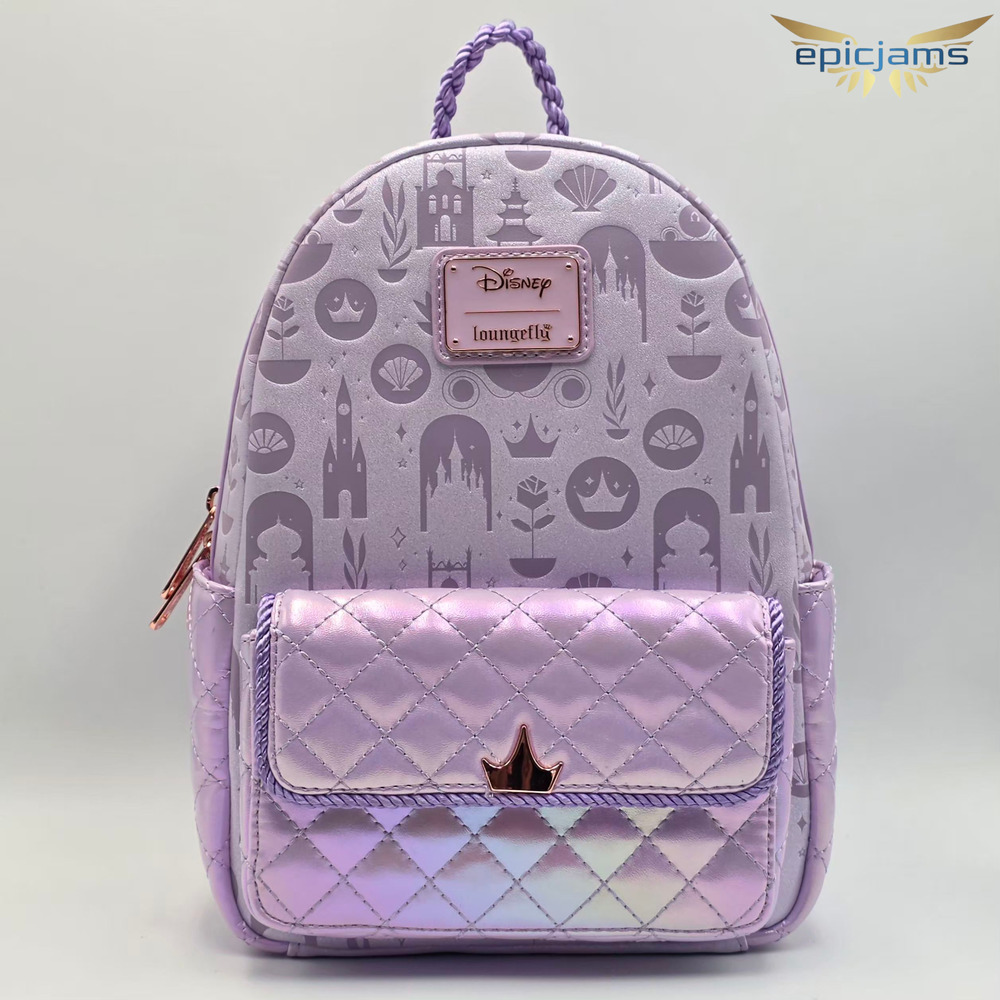 Loungefly Disney Princess Iridescent All-Over Print Exclusive Mini Backpack New